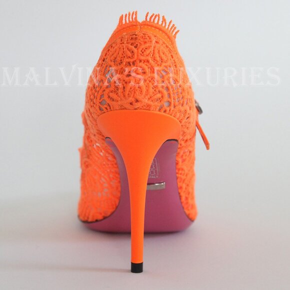 GUCCI SHOES VIRGINIA CORDED LACE MARY JANE POINTY PUMPS CRYSTAL sz 37 6.5 US - Picture 7 of 14